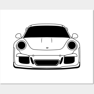 Porsche 911 GT3 RS Black Outline Posters and Art